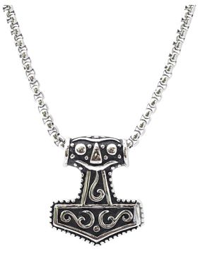 Northern Viking Jewelry NVJRS009 Necklace Mjölnir Thoris Hammer
