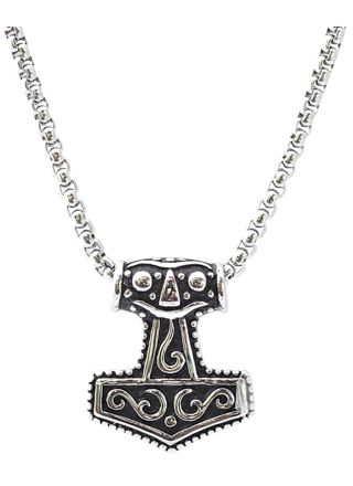 Northern Viking Jewelry NVJRS009 Necklace Mjölnir Thoris Hammer