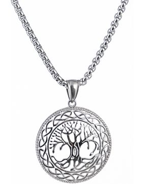Northern Viking Jewelry NVJRS022 Necklace Shiny Steel Tree of Life