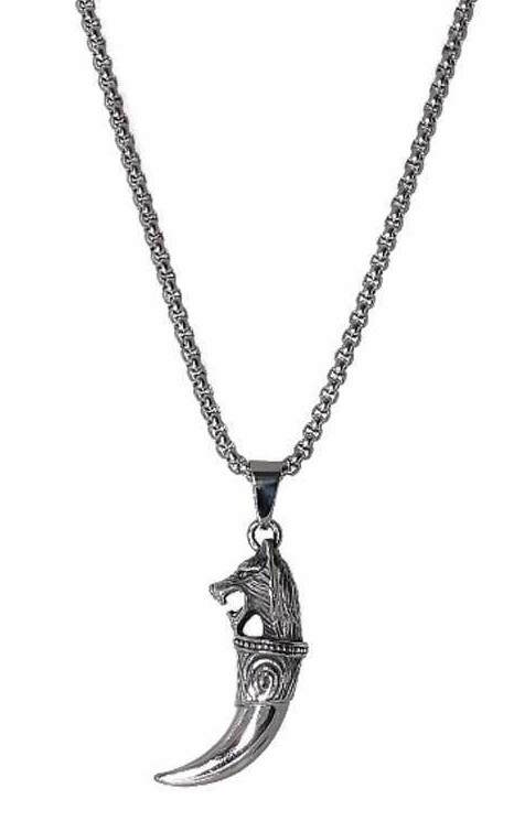 Northern Viking Jewelry NVJRS025 Necklace Fenrir Wolf Head