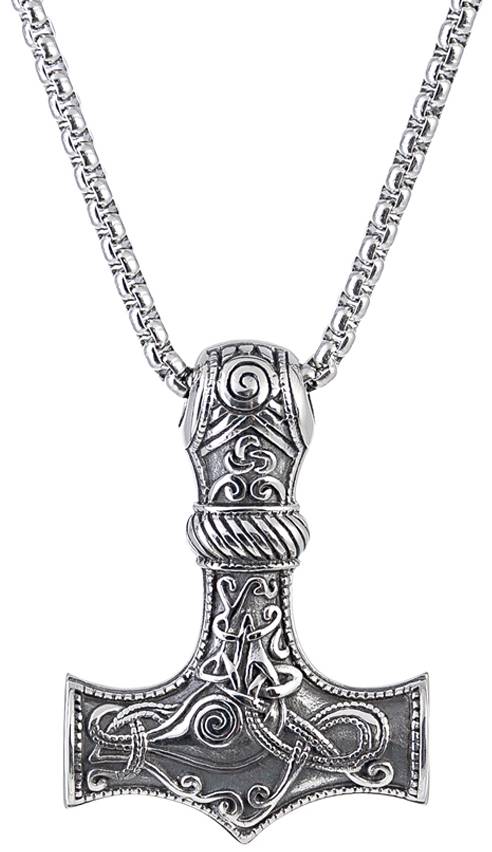 Northern Viking Jewelry NVJRS037 Necklace Knotwork Thors Hammer