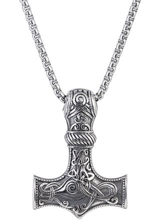 Northern Viking Jewelry NVJRS037 Necklace Knotwork Thors Hammer