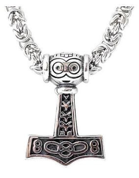 Northern Viking Jewelry NVJRS040 Necklace Asatru Thor's King Chain