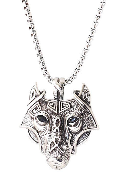 Northern Viking Jewelry NVJRS048 Necklace Guardian Wolf