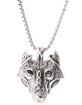 Northern Viking Jewelry NVJRS048 Necklace Guardian Wolf