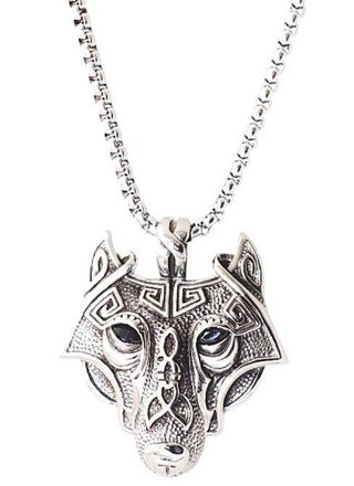 Northern Viking Jewelry NVJRS048 Necklace Guardian Wolf