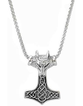 Northern Viking Jewelry NVJRS052 Necklace Fenrir Wolfhead Thorin Vasara