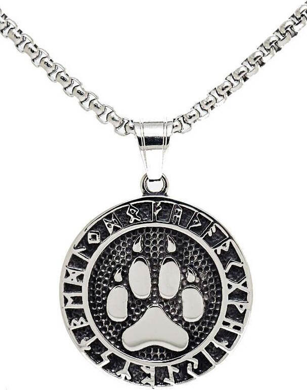 Northern Viking Jewellery NVJRS064 Wolf Paw Rune necklace