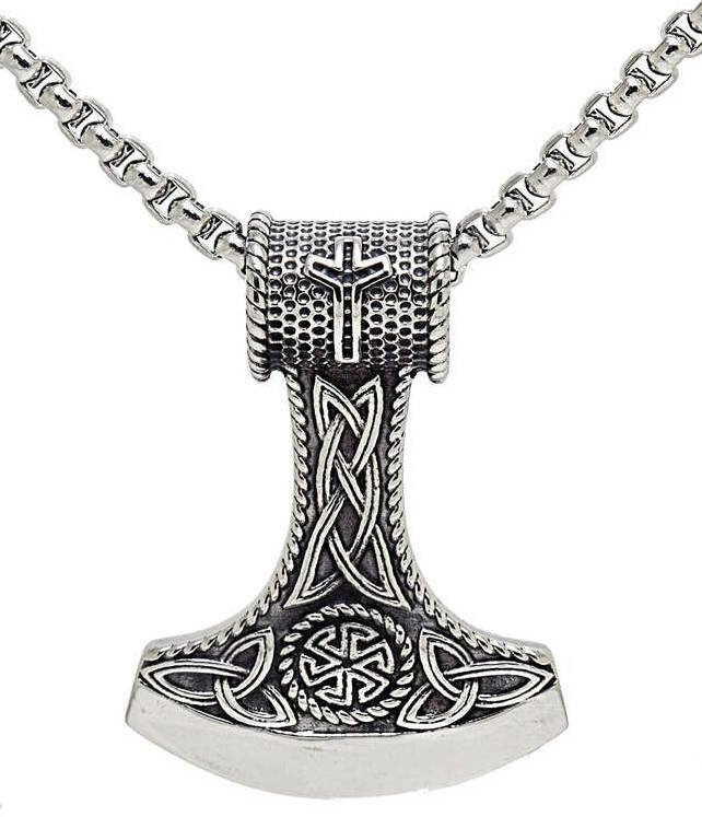 Northern Viking Jewellery NVJRS066 Algiz Axehead necklace