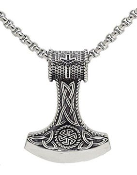 Northern Viking Jewellery NVJRS066 Algiz Axehead necklace