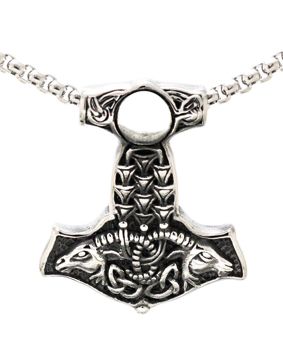 Northern Viking Jewelry Goat Thors Hammer Necklace NVJRS084