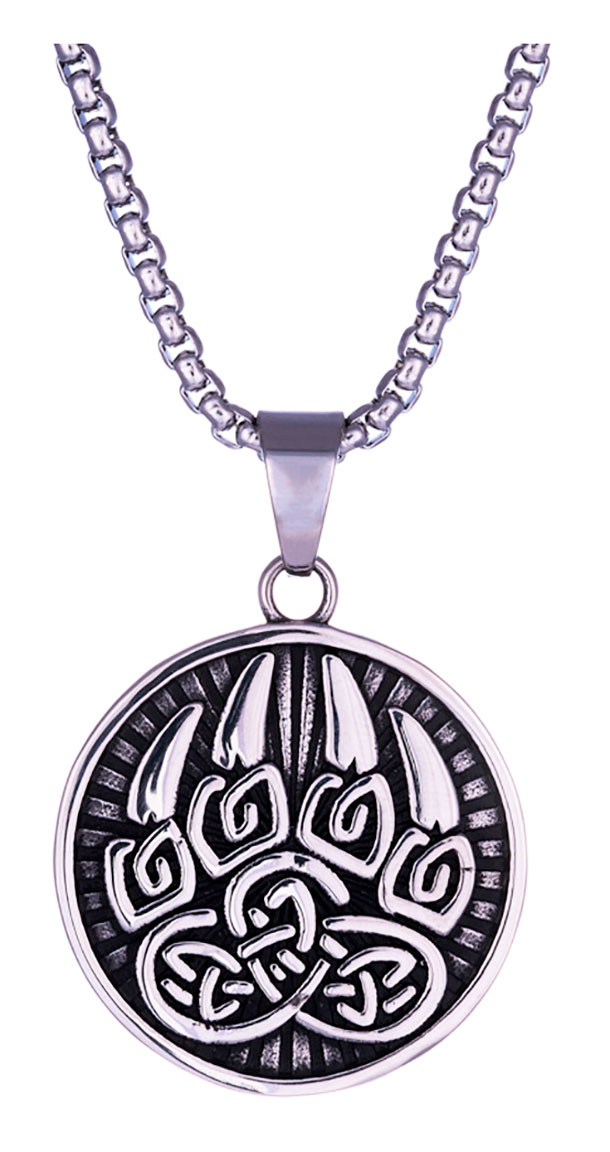 Northern Viking Jewelry Bear Paw necklace NVJRS105