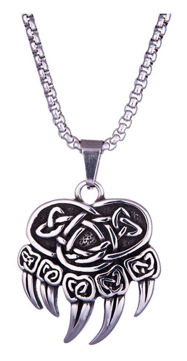 Northern Viking Jewelry Small Bear Paw necklace NVJRS106