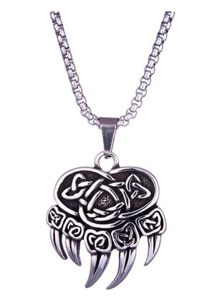 Northern Viking Jewelry Small Bear Paw necklace NVJRS106