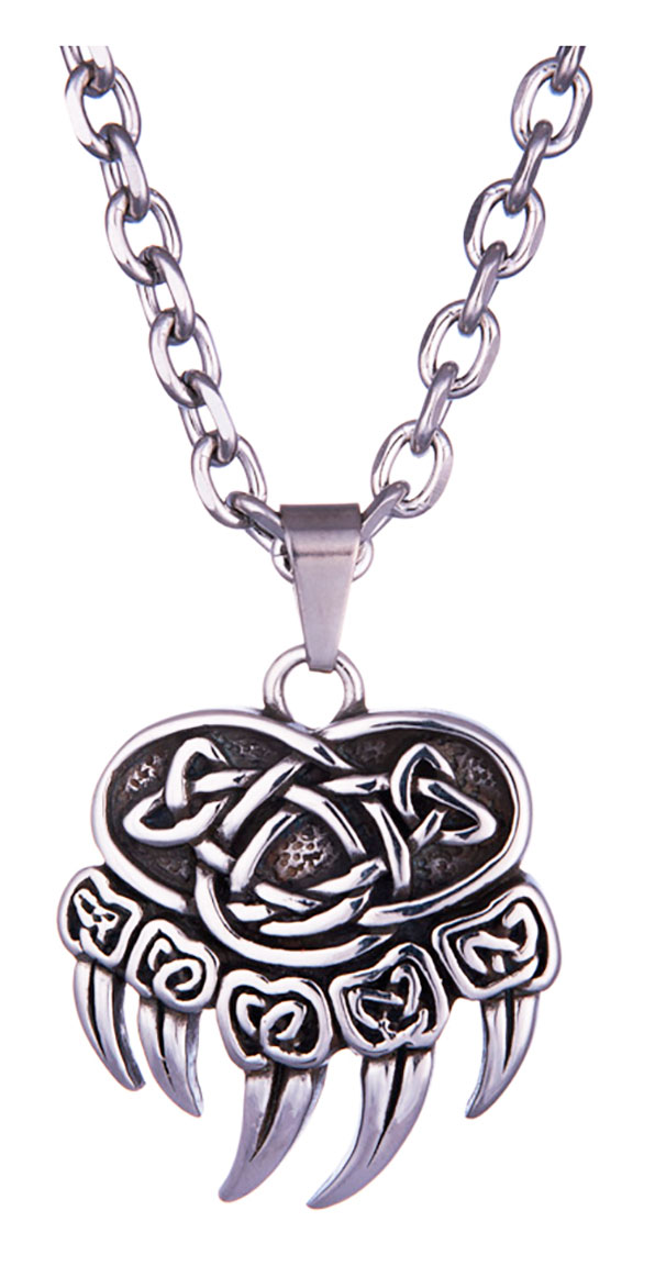 Northern Viking Jewelry Anchor chain + Bear Paw necklace NVJRS107