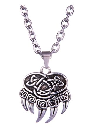 Northern Viking Jewelry Anchor chain + Bear Paw necklace NVJRS107