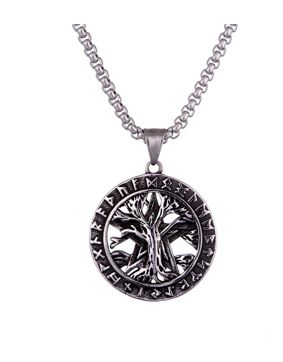 Northern Viking Jewelry Rune Tree of Life necklace NVJRS110