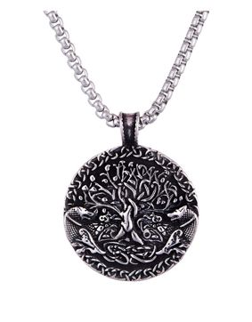 Northern Viking Jewelry Wolf Tree of Life necklace NVJRS111
