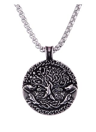 Northern Viking Jewelry Wolf Tree of Life necklace NVJRS111