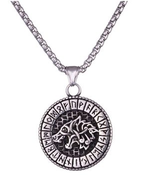 Northern Viking Jewelry Fenrir Rune Necklace NVJRS125
