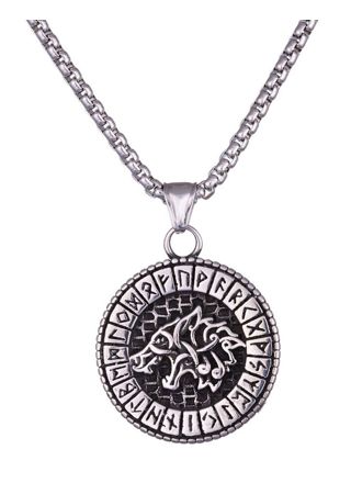 Northern Viking Jewelry Fenrir Rune Necklace NVJRS125