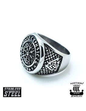 Northern Viking Jewelry Vegvisir ring NVJSO020