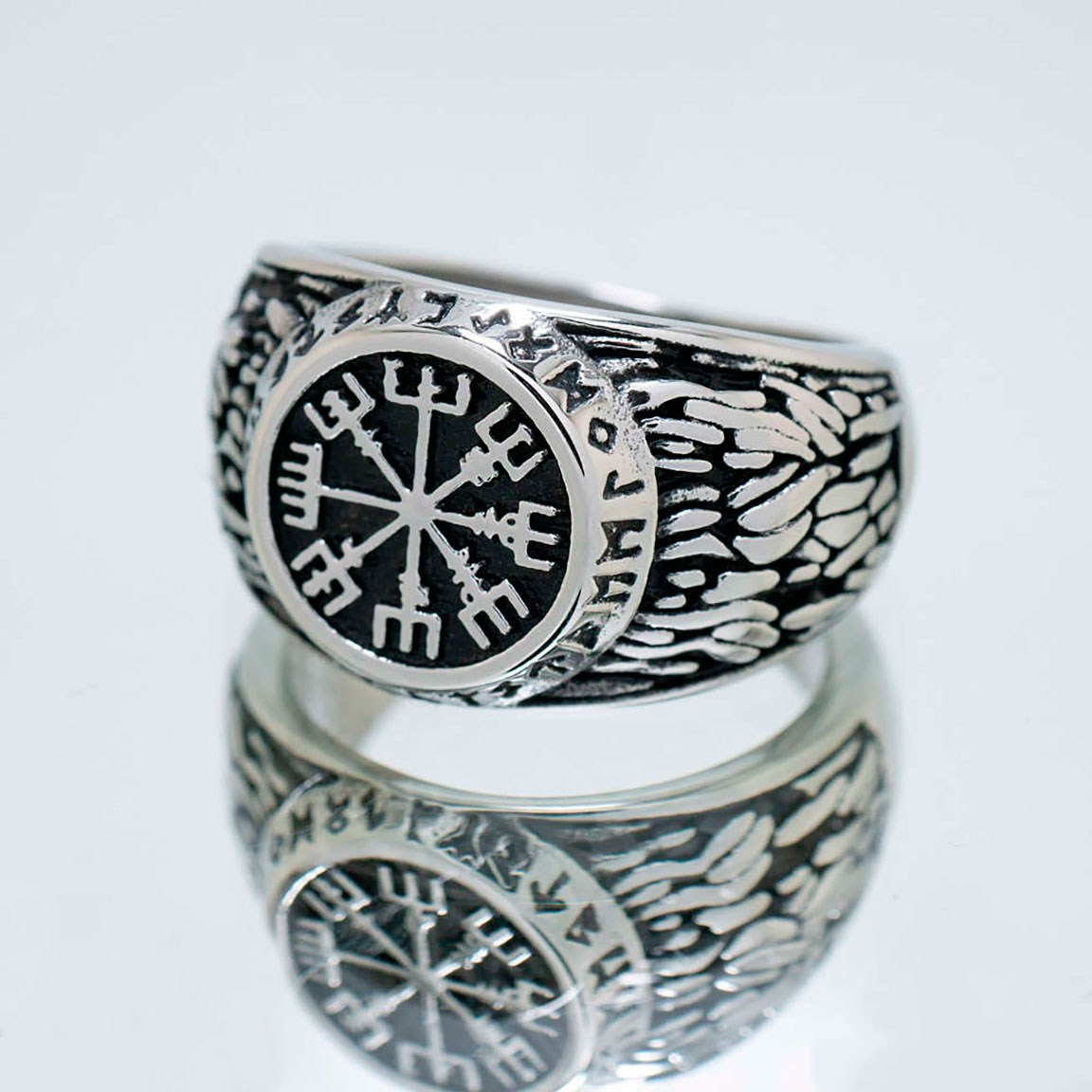 Northern Viking Jewelry Rune Vegvisir ring NVJSO021