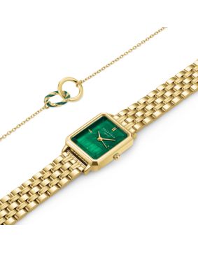 Rosefield Octagon XS Emerald Gold with bracelet OEGED-X288