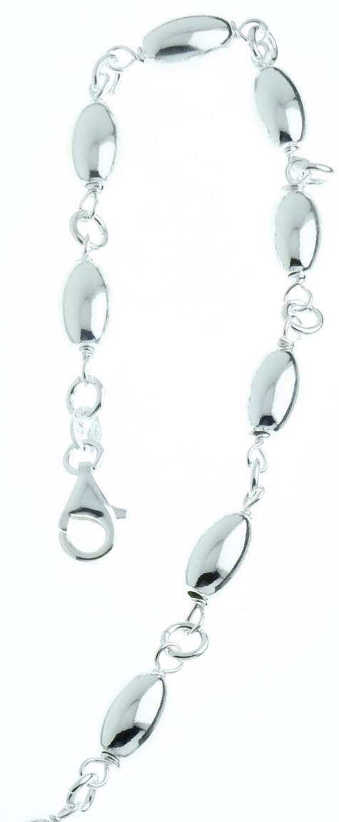 Rice bead ball chain Necklace 925 Sterling Silver 6mm OLIIVI6MM