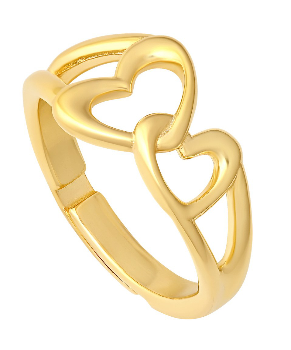 Lempikoru lucky heart ring adjustable gold plated 56 051 00 155