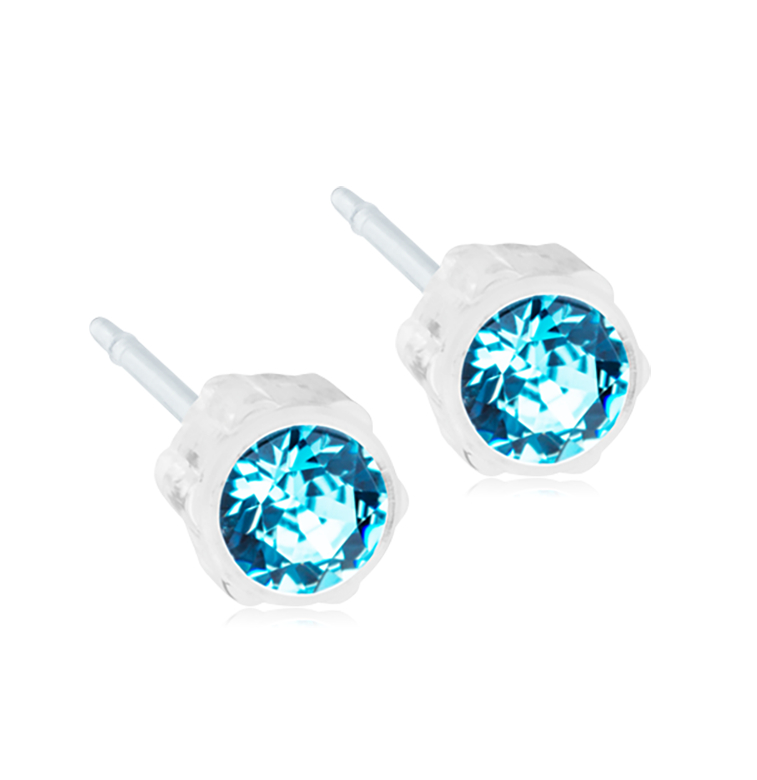 Blomdahl EJ MP 4 mm Aquamarine blue earrings 15-0103-05