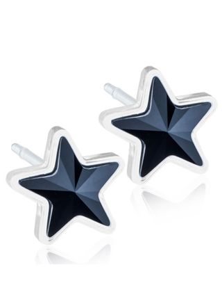 Blomdahl Star Jet earrings 6mm