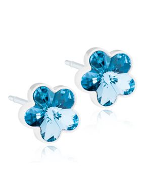 Blomdahl Flower Aquamarine earrings 6 mm