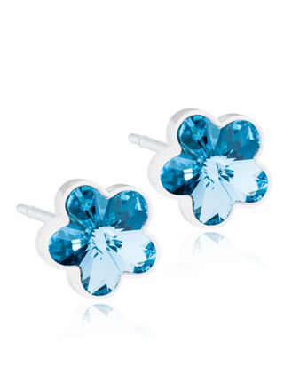 Blomdahl Flower Aquamarine earrings 6 mm
