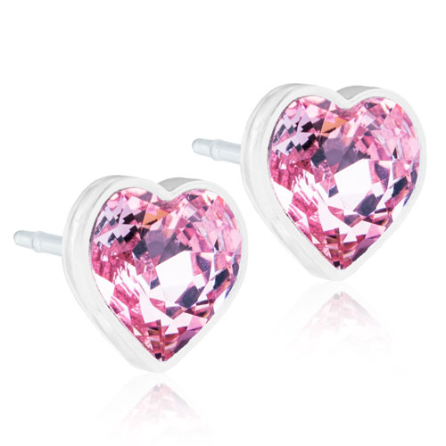 Blomdahl Heart Light Rose earrings 6 mm