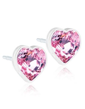 Blomdahl Heart Light Rose earrings 6 mm