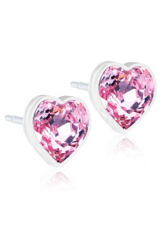 Blomdahl Heart Light Rose earrings 6 mm
