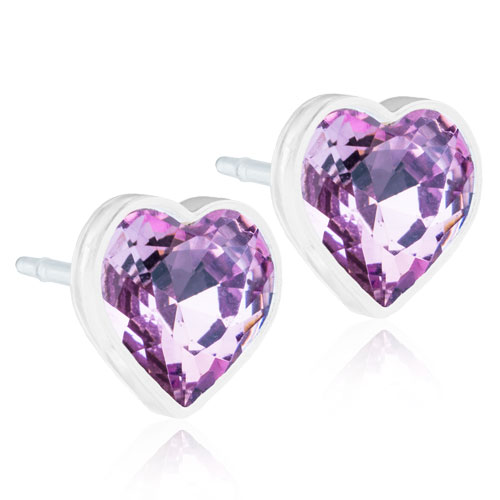 Blomdahl Heart Light Amethyst earrings 6 mm
