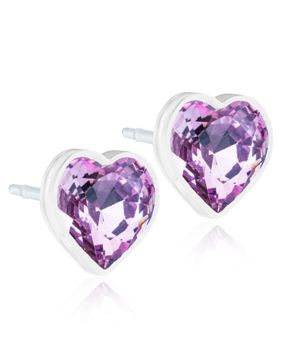 Blomdahl Heart Light Amethyst earrings 6 mm