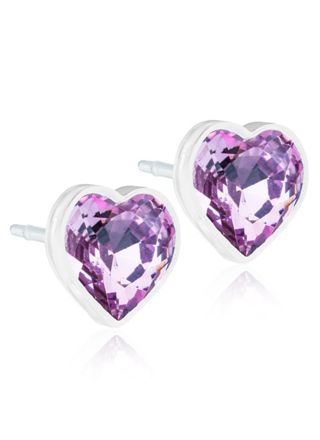 Blomdahl Heart Light Amethyst earrings 6 mm