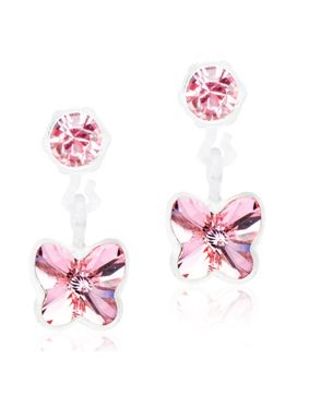 Blomdahl Pendant Butterfly Light Rose earrings 4/5mm