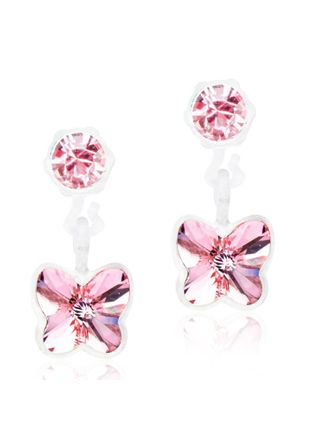 Blomdahl Pendant Butterfly Light Rose earrings 4/5mm