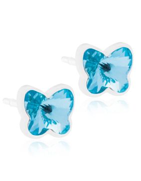 Blomdahl Butterfly Aquamarine earrings 5 mm