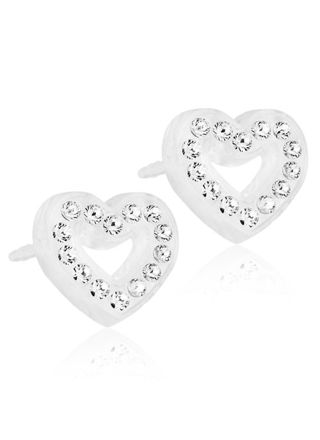 Blomdahl Brilliance Heart Hollow Crystal earrings 10mm