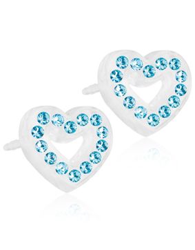 Blomdahl Brilliance Heart Hollow Aquamarine earrings 10mm