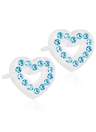 Blomdahl Brilliance Heart Hollow Aquamarine earrings 10mm