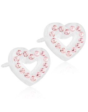 Blomdahl Brilliance Heart Hollow Light Rose earrings 10mm