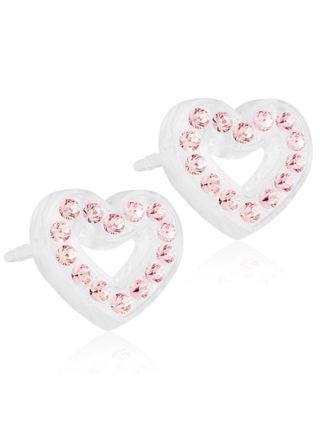 Blomdahl Brilliance Heart Hollow Light Rose earrings 10mm
