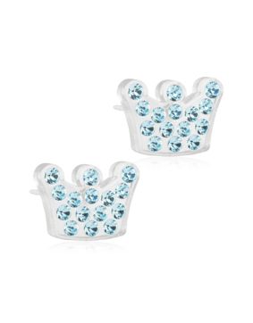 Blomdahl Brilliance Princess Aquamarine earrings 9 mm
