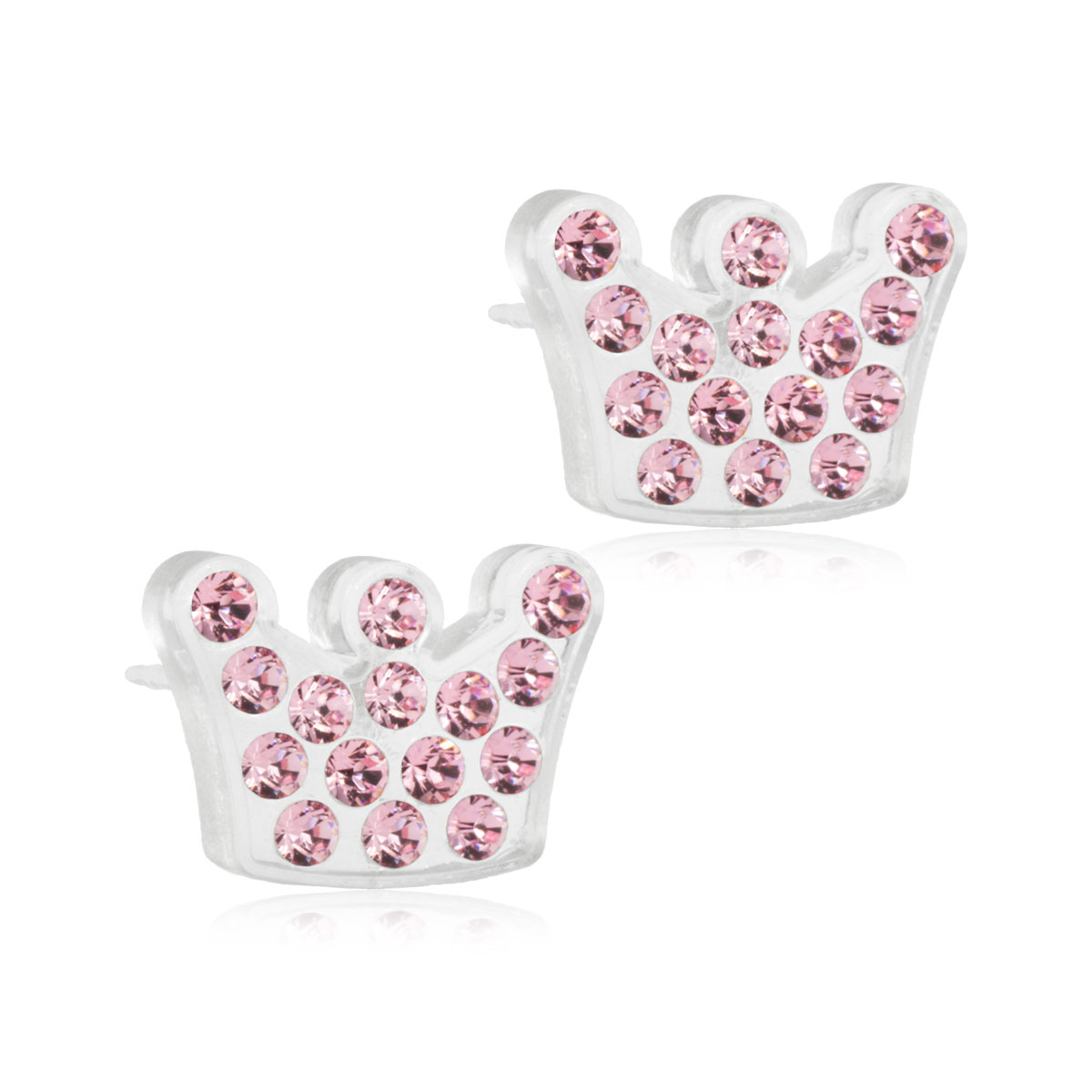 Blomdahl Brilliance Princess Light Rose earrings 9 mm